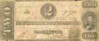 p50b from Confederate States of America: 2 Dollars from 1862